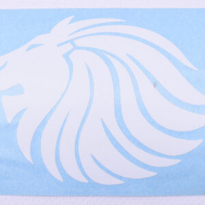 98.072400 STICKER LION 9CM WIT TRIBEL