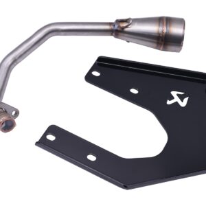 Voorbocht + Ophangbeugel Akrapovic Glans Zwart | Piaggio / Vespa 4T 2V