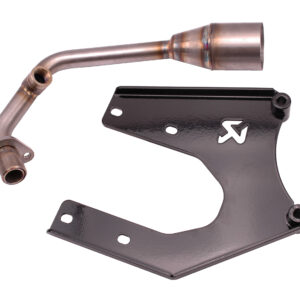 Voorbocht + Ophangbeugel Akrapovic Glans Zwart | Piaggio / Vespa 4T 3V E4