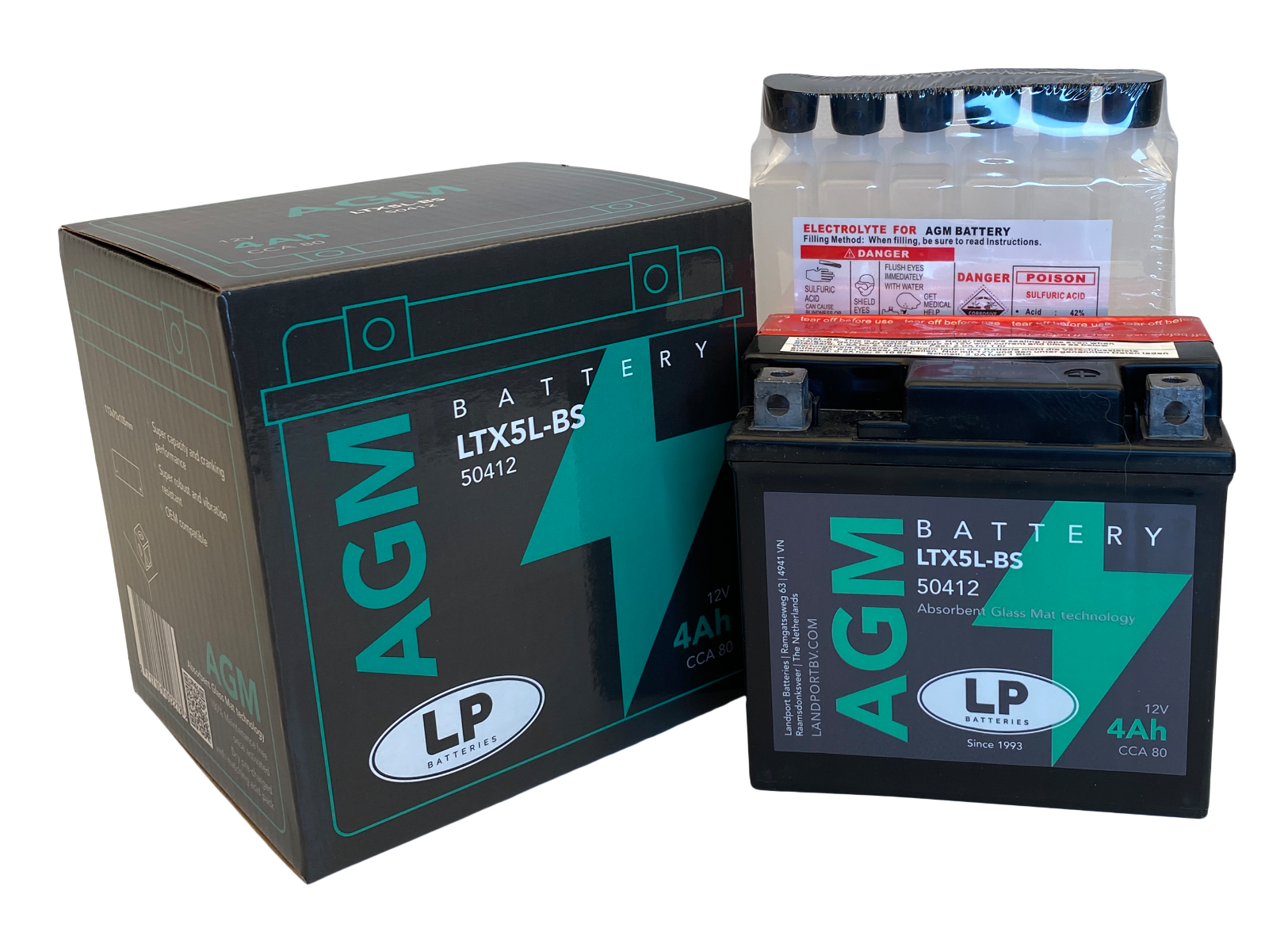 Accu Landport YTX5L-BS AGM (12V/4A)