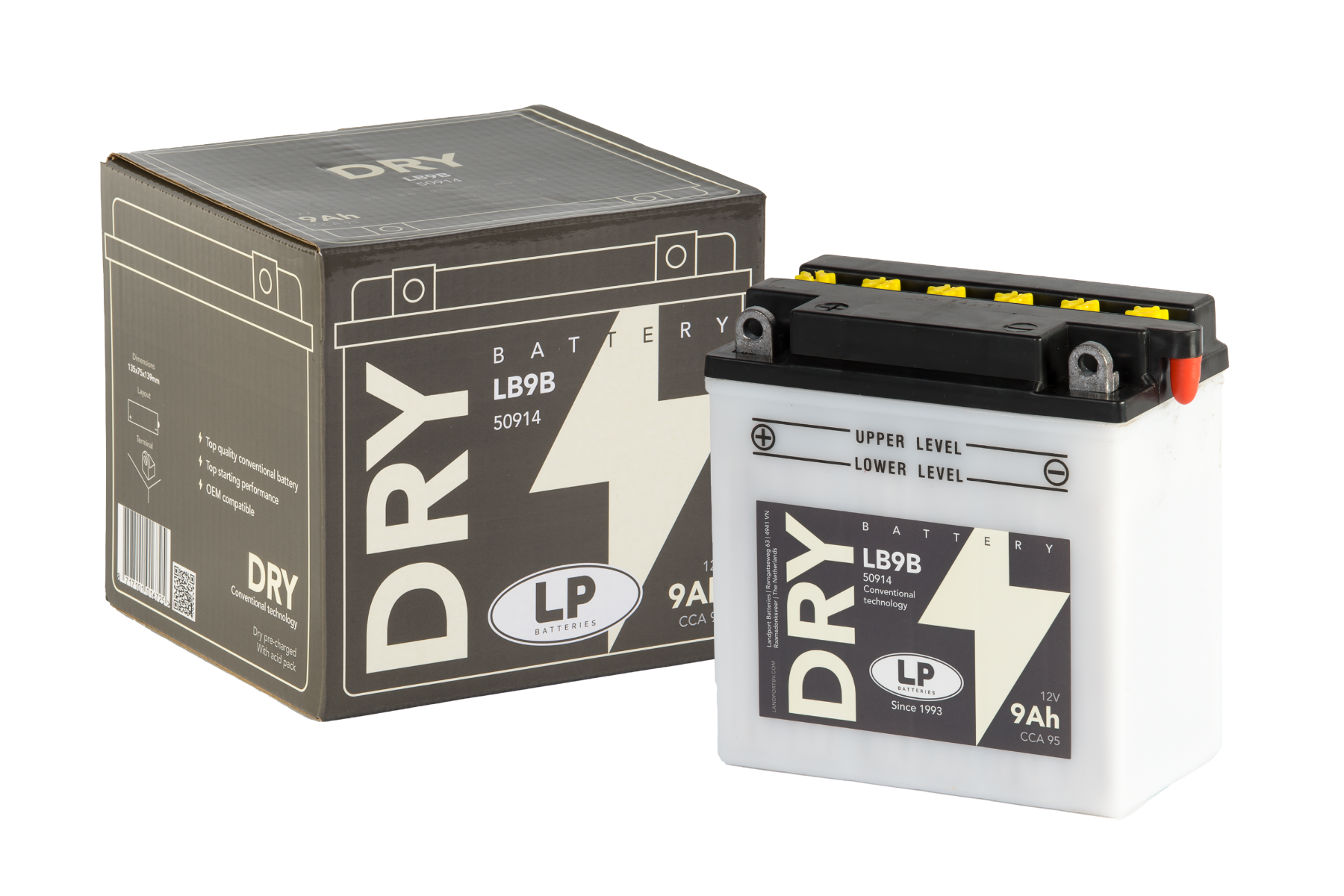 Accu Landport YB9B DRY (12V/9A)